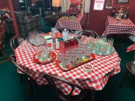 Lots of Vintage Coca Cola Glassware, Trays, Straw Dispenser, Napkin Holders, Etc!