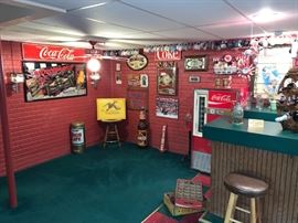 Everything you Need to Decorate your Bar!! Sorry Coca Cola Vending Machine Not For Sale!