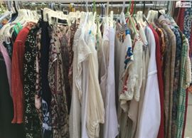 Rack of indian cotton dresses and tops