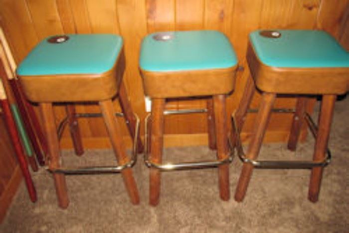 bar stools green cushions