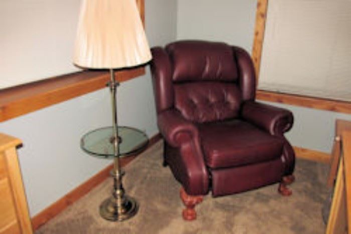 brown leather recliner