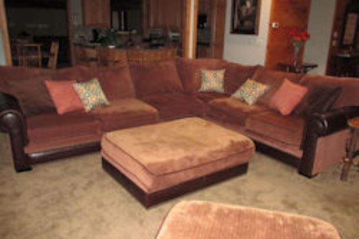 leather courderoy sectional