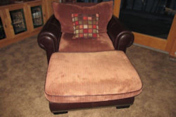leather courderoy arm chair
