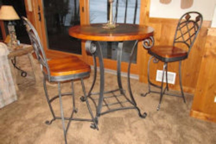 tall table two chairs