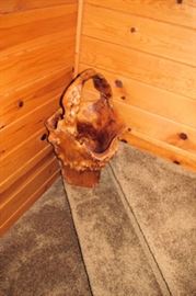 x burled wood basket
