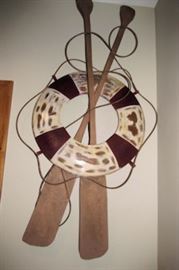x life ring paddles wall art