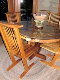 x table cantalevered chairs