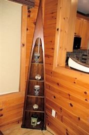 x triangular display shelf