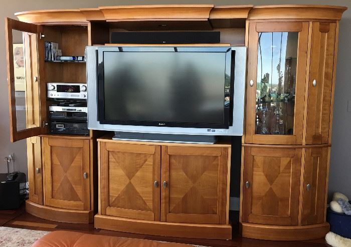 Solid cherry entertainment center