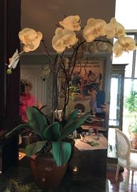 Faux potted orchid plant