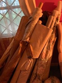 Multiple rolls of upholstery
