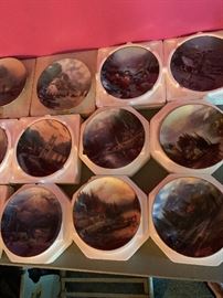 Thomas Kinkade plates from Bradford Exchange, multiple series