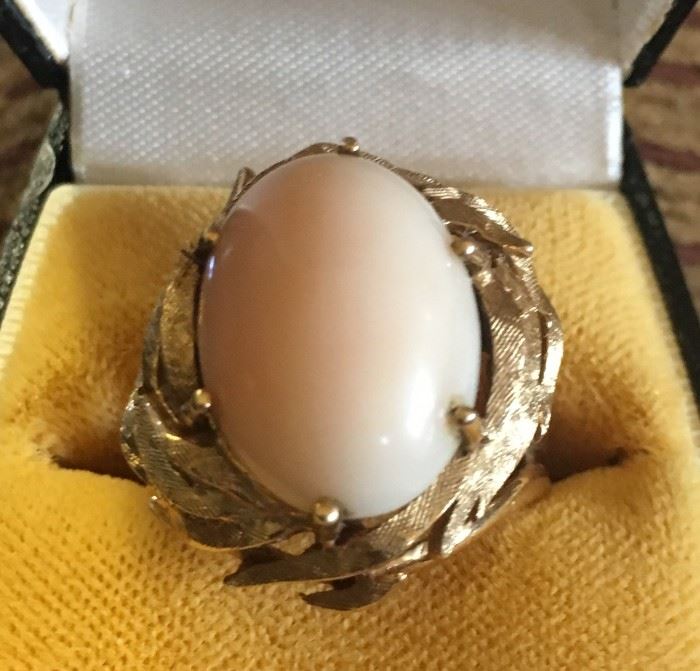 14k Gold Coral ring