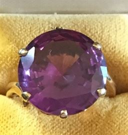 10K Gold Synthetic Alexandrite Ring "Spring"