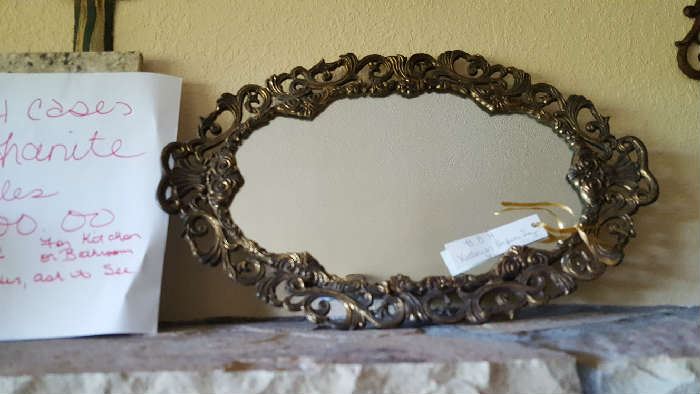 Vintage mirror tray