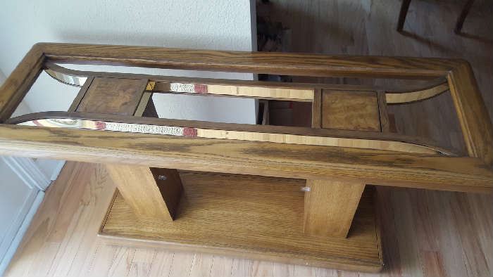 Wood and glass sofa table