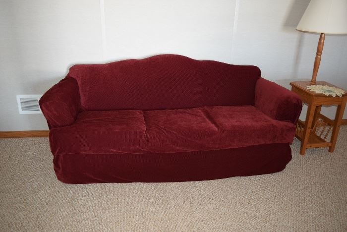 Sofa, Side Lamp Table