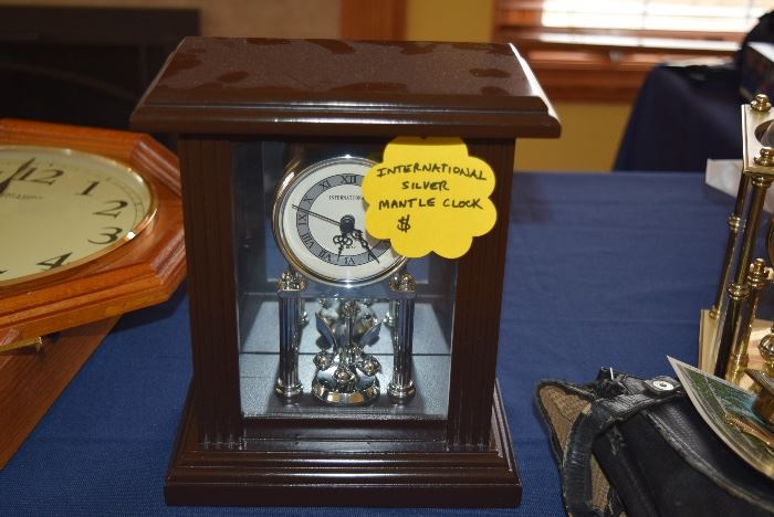 International Silver Mantle Clock