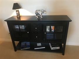 Dresser with glass doors
