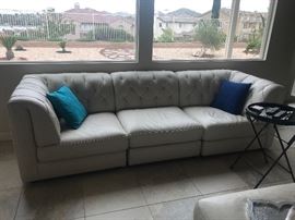 Leather sectional