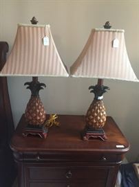 Pair Pineapple Lamps