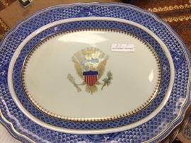 Mottahedeh Platter & cups/saucers