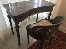Marble Top Dressing Table w/Bench c.1920's
