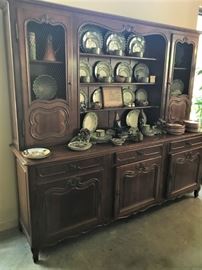 Vintage Breakfront, loaded with vintage porcelain