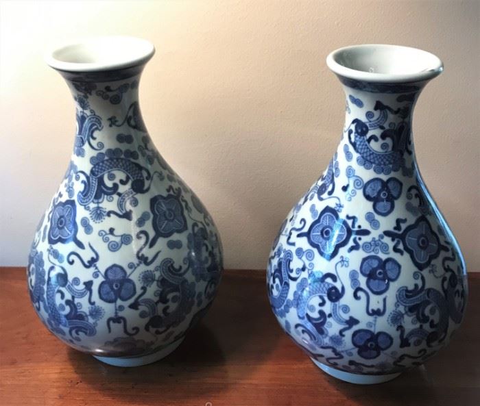 Chinese Blue and White Meiping Vases