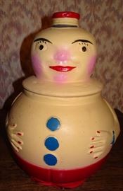 Clown Pottery Cookie Jar