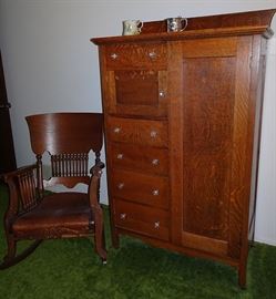 Oak Chifferobe, Oak Arm Rocker