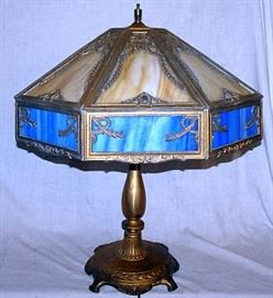 Slag Glass Parlor Lamp