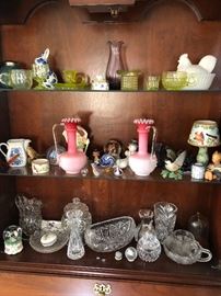 Shelves of old glass & crytal