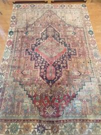 Seriously beautiful Persian Heriz, hand woven, 100% wool face, measures 6' 10" x 10' 7".