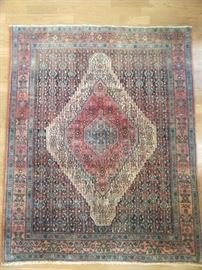 Vintage Persian Bidjar rug, hand woven, 100% wool face, measures 2' 1" x 3' 2".