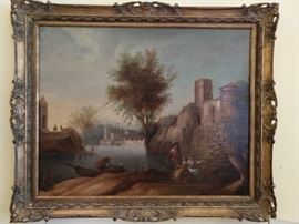 Almost every piece of art in this house is at least vintage, if not antique and beautifully framed, in age-appropriate wooden frames.