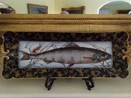 LOVE the colors and detail on this French Limoges porcelain fish platter.