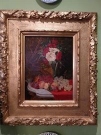 Antique artist signed oil painting, with exquisite gold gilt frame. Thankfully, none of the art in this house is from a Chinese conveyor belt.