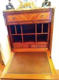 Interior shot of the French writing desk.