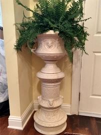 Vintage ceramic plant stand, with handles.