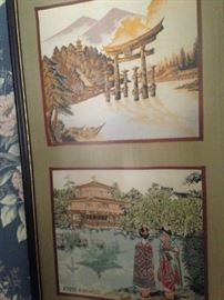 Double framed Asian pictures