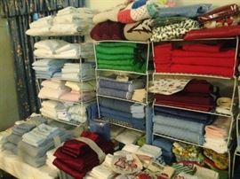 Towels, sheets, placemats, and napkins