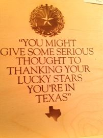 A wooden box with a great thought .  .  . 