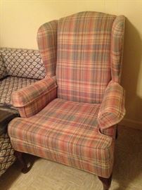 Plaid bedroom chair