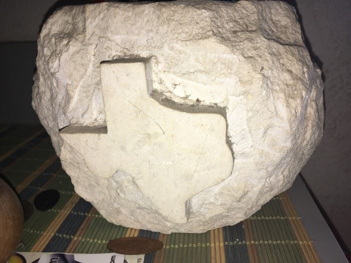 Texas carved stone holder 