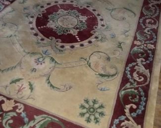 Looks beautiful and in good condition on the floor!
Marginal condition on back.
Fine wool rug.
Priced to sell. 