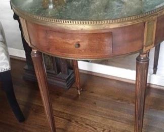 Marble top drum table 