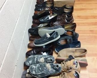 Primarily Size 8.5 to size 9.5 mens shoes. Johnston Murphy, Merrell and more names