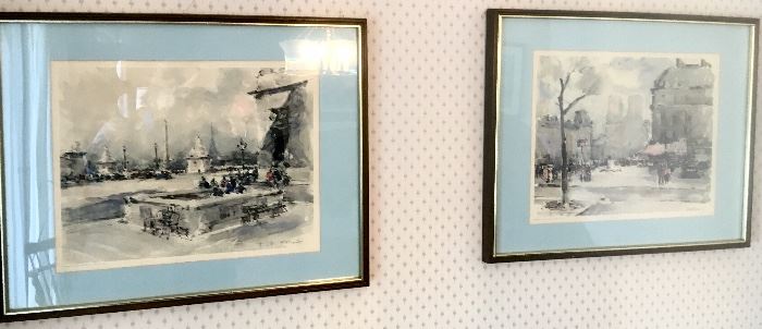 Framed & matted vintage prints