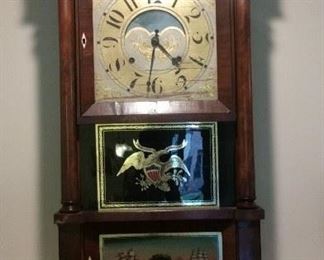Very unique & old chiming 8-day clock with internal weights